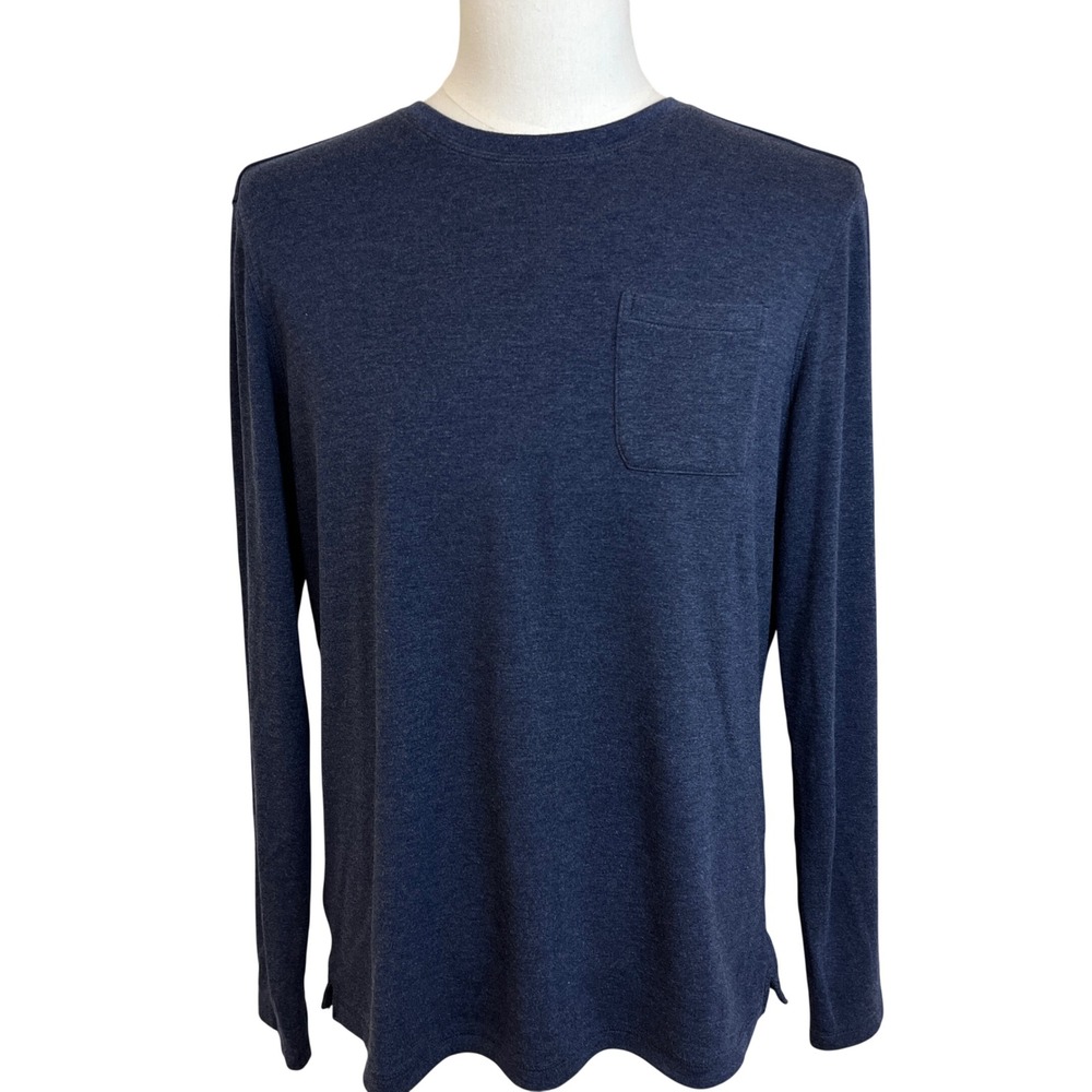 KIT & ACE Blue Long Sleeve Pocket T-Shirt Mens Sz‎ M Casual Crew Preppy
